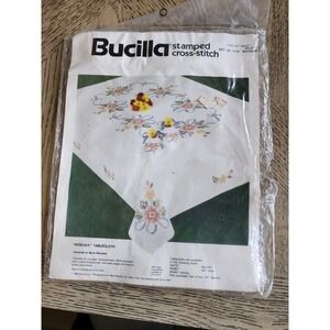 Bucilla Stamped Cross Stitch Kit 4 Napkins Nosegay Vintage New NOS Crossstitch